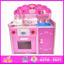 2014 nuevo juguete de madera de la cocina para los niños, cocina de madera popular del juego de rol para los niños, cocina de madera de la venta caliente para el bebé W10c057